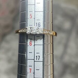 14k gold diamond heart promise minimalist ring